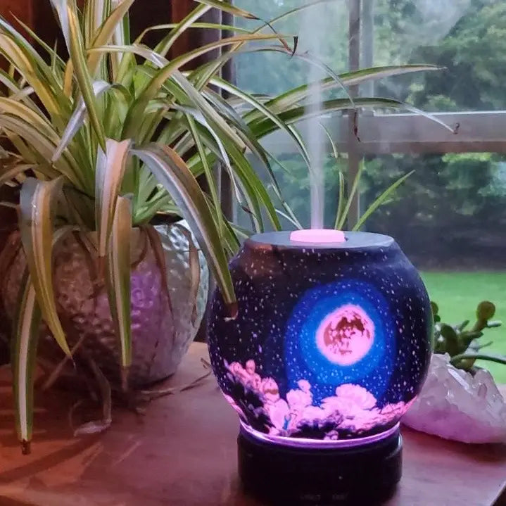 Handcrafted Moon Essential Oil Diffuser Lamp